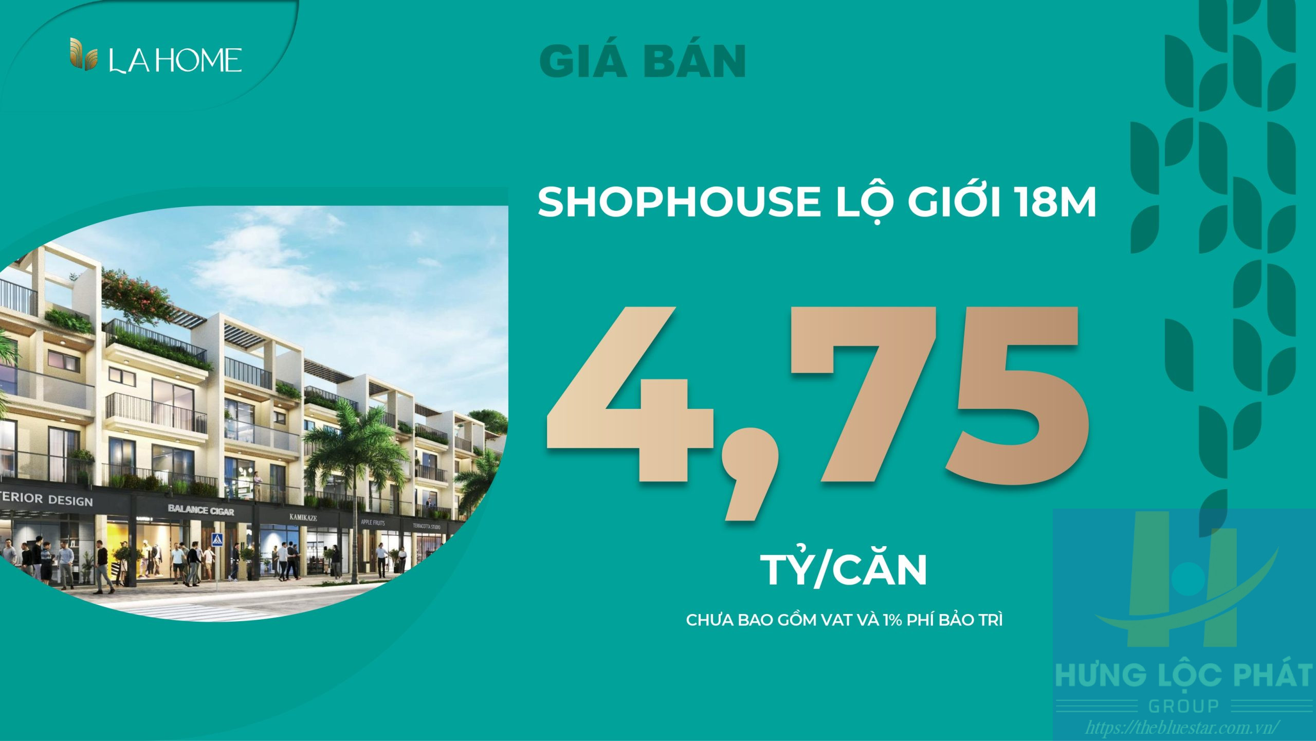 Giá Bán Shophouse La Home Long An Lộ Giới 18m Hợp Lý